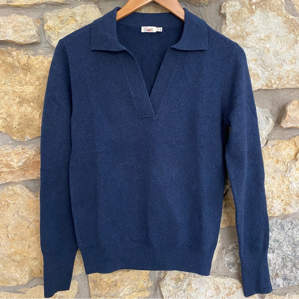 Faherty Jackson Polo Sweater Dark Blue XS
